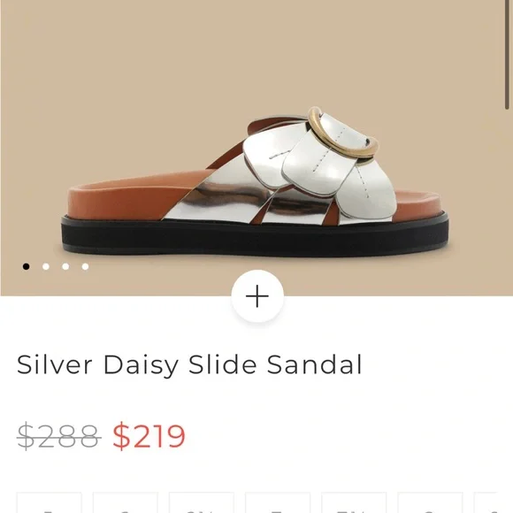 Silver Daisy Slide Sandal - Picture 5 of 6